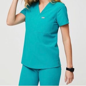 Figs Women's Teal Catarina Scrub Top